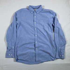 GOOD THREADS OXFORD  BUTTON DOWN POLO SHIRT LONG SLEEVES SKY BLUE M SLIM